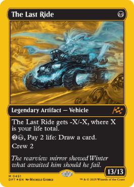 [451]【EN】【ファーストプレイスFOIL】死の車/The Last Ride【DFT】[M][黒]