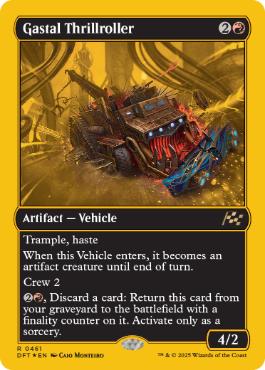[461]【EN】【ファーストプレイスFOIL】ガスタルの激ヤバ車/Gastal Thrillroller【DFT】[R][赤]