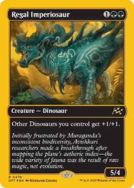 [470]【EN】【ファーストプレイスFOIL】威厳ある放漫トカゲ/Regal Imperiosaur【DFT】[R][緑]