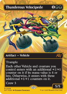 [529]【EN】【ファーストプレイスFOIL】■ボーダーレス■轟音の速百足/Thunderous Velocipede【DFT】[M][緑]