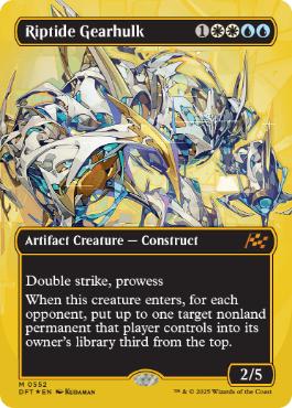 [552]【EN】【ファーストプレイスFOIL】■ボーダーレス■激浪の機械巨人/Riptide Gearhulk【DFT】[M][多色]