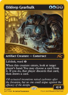 [487]【EN】【ファーストプレイスFOIL】油浸の機械巨人/Oildeep Gearhulk【DFT】[M][多色]