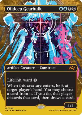 [550]【EN】【ファーストプレイスFOIL】■ボーダーレス■油浸の機械巨人/Oildeep Gearhulk【DFT】[M][多色]