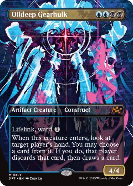 [351]【EN】【FOIL】■ボーダーレス■油浸の機械巨人/Oildeep Gearhulk【DFT】[M][多色]