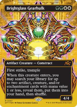 [547]【EN】【ファーストプレイスFOIL】■ボーダーレス■輝晶の機械巨人/Brightglass Gearhulk【DFT】[M][多色]