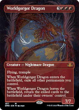 [437]【EN】■ボーダーレス■世界喰らいのドラゴン/Worldgorger Dragon【DMR】[M][赤]
