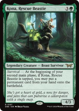 [187]【EN】【FOIL】救助のけだもの、コーナ/Kona, Rescue Beastie【DSK】[R][緑]