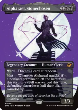 [292]【EN】【FOIL】■ボーダーレス■石に選ばれし者、アルファラエル/Alpharael, Stonechosen【EOE】[M][黒]