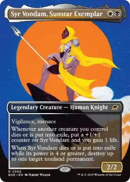 [302]【EN】【FOIL】■ボーダーレス■サンスターの模範、ヴォンダム卿/Syr Vondam, Sunstar Exemplar【EOE】[R][多色]