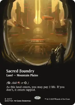 [377]【EN】【ギャラクシーFOIL】■ボーダーレス■聖なる鋳造所/Sacred Foundry【EOE】[R][土地]