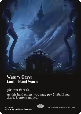 [381]【EN】【ギャラクシーFOIL】■ボーダーレス■湿った墓/Watery Grave【EOE】[R][土地]