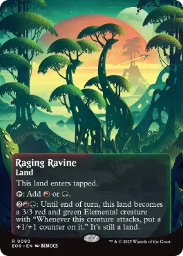 [080]【EN】■ボーダーレス■怒り狂う山峡/Raging Ravine【EOS】[R][土地]