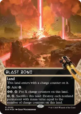 [092]【EN】【ギャラクシーFOIL】■ボーダーレス■爆発域/Blast Zone【EOS】[R][土地]