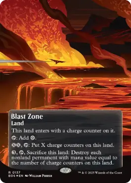 [137]【EN】【ギャラクシーFOIL】■ボーダーレス■爆発域/Blast Zone【EOS】[R][土地]