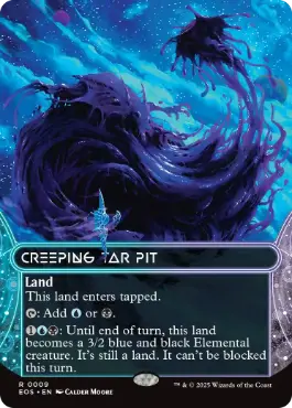 [009]【EN】【FOIL】■ボーダーレス■忍び寄るタール坑/Creeping Tar Pit【EOS】[R][土地]