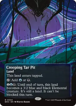 [054]【EN】【FOIL】■ボーダーレス■忍び寄るタール坑/Creeping Tar Pit【EOS】[R][土地]