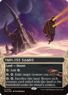 [105]【EN】【ギャラクシーFOIL】■ボーダーレス■終わりなき砂漠/Endless Sands【EOS】[R][土地]