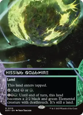 [019]【EN】【FOIL】■ボーダーレス■風切る泥沼/Hissing Quagmire【EOS】[R][土地]