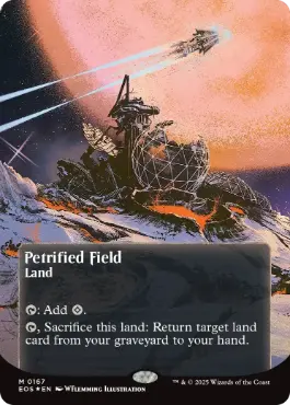 [167]【EN】【ギャラクシーFOIL】■ボーダーレス■石化した原野/Petrified Field【EOS】[M][土地]