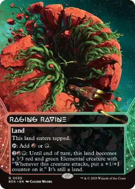 [035]【EN】【FOIL】■ボーダーレス■怒り狂う山峡/Raging Ravine【EOS】[R][土地]