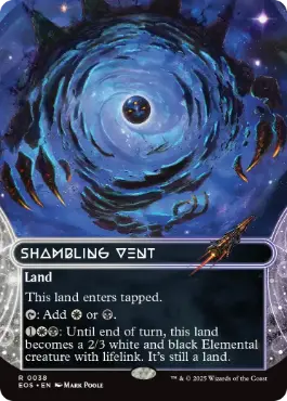 [038]【EN】【FOIL】■ボーダーレス■乱脈な気孔/Shambling Vent【EOS】[R][土地]