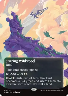 [174]【EN】【ギャラクシーFOIL】■ボーダーレス■活発な野生林/Stirring Wildwood【EOS】[R][土地]