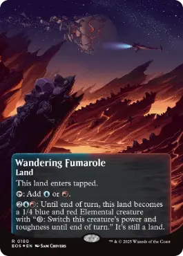 [180]【EN】【ギャラクシーFOIL】■ボーダーレス■さまよう噴気孔/Wandering Fumarole【EOS】[R][土地]