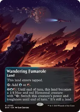 [090]【EN】【FOIL】■ボーダーレス■さまよう噴気孔/Wandering Fumarole【EOS】[R][土地]