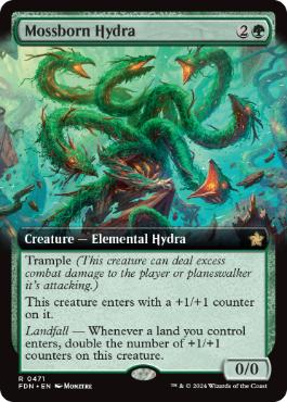 [471]【EN】■拡張アート■苔生まれのハイドラ/Mossborn Hydra【FDN】[R][緑]