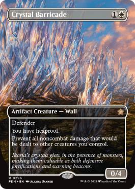 [296]【EN】【FOIL】■ボーダーレス■水晶のバリケード/Crystal Barricade【FDN】[R][白]