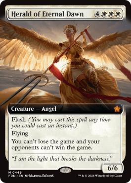 [446]【EN】【FOIL】■拡張アート■永遠曙光の伝令/Herald of Eternal Dawn【FDN】[M][白]