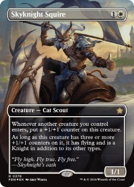[370]【EN】【マナFOIL】■ボーダーレス■空騎士の従者/Skyknight Squire【FDN】[R][白]