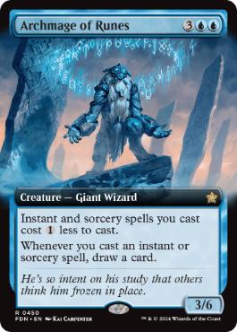 [450]【EN】【FOIL】■拡張アート■ルーンの大魔導師/Archmage of Runes【FDN】[R][青]