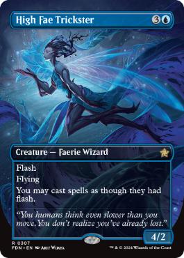 [307]【EN】【FOIL】■ボーダーレス■ハイフェイのトリックスター/High Fae Trickster【FDN】[R][青]
