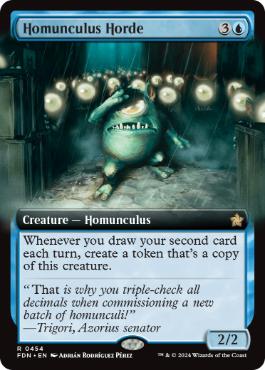 [454]【EN】【FOIL】■拡張アート■ホムンクルスの大群/Homunculus Horde【FDN】[R][青]