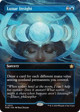 [310]【EN】【FOIL】■ボーダーレス■月の洞察/Lunar Insight【FDN】[R][青]