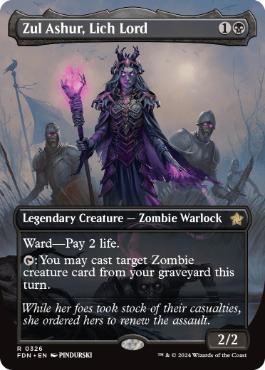 [326]【EN】【FOIL】■ボーダーレス■死者の王、ザル・アシュール/Zul Ashur, Lich Lord【FDN】[R][黒]