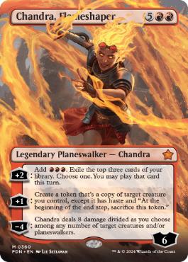 [360]【EN】【FOIL】■ボーダーレス■整炎師、チャンドラ/Chandra, Flameshaper【FDN】[M][赤]