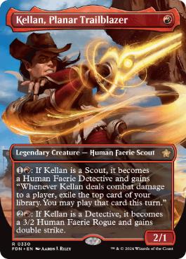 [330]【EN】【FOIL】■ボーダーレス■次元の先駆者、ケラン/Kellan, Planar Trailblazer【FDN】[R][赤]