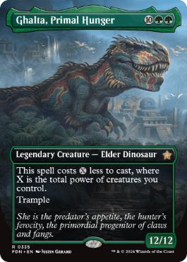 [335]【EN】【FOIL】■ボーダーレス■原初の飢え、ガルタ/Ghalta, Primal Hunger【FDN】[R][緑]