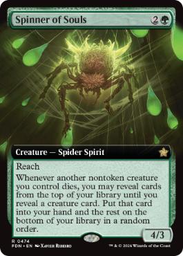 [474]【EN】【FOIL】■拡張アート■魂を紡ぐもの/Spinner of Souls【FDN】[R][緑]