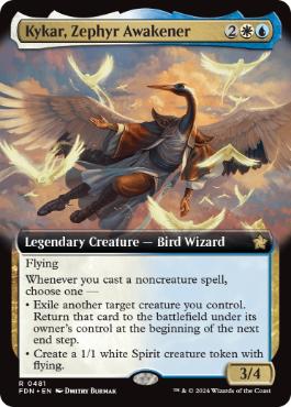 [481]【EN】【FOIL】■拡張アート■微風を呼び覚ますもの、カイカ/Kykar, Zephyr Awakener【FDN】[R][多色]