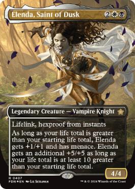 [407]【EN】【マナFOIL】■ボーダーレス■薄暮の聖人、エレンダ/Elenda, Saint of Dusk【FDN】[R][多色]