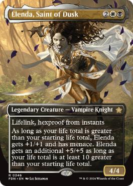 [346]【EN】【FOIL】■ボーダーレス■薄暮の聖人、エレンダ/Elenda, Saint of Dusk【FDN】[R][多色]