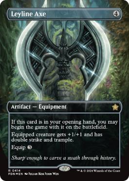 [414]【EN】【マナFOIL】■ボーダーレス■力線の斧/Leyline Axe【FDN】[R][茶]