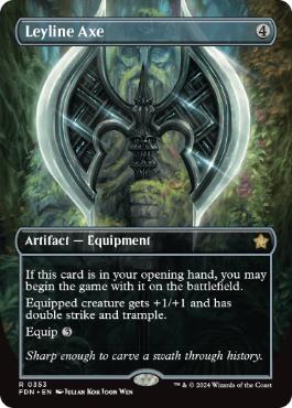 [353]【EN】【FOIL】■ボーダーレス■力線の斧/Leyline Axe【FDN】[R][茶]