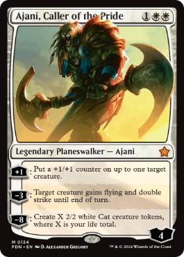 [134]【EN】【FOIL】群れの統率者アジャニ/Ajani, Caller of the Pride【FDN】[M][白]