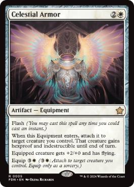 [005]【EN】【FOIL】天界の鎧/Celestial Armor【FDN】[R][白]