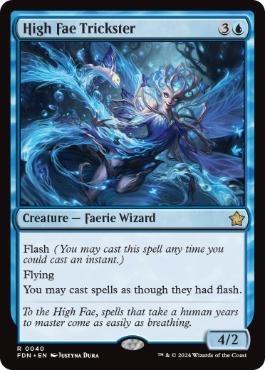 [040]【EN】【FOIL】ハイフェイのトリックスター/High Fae Trickster【FDN】[R][青]