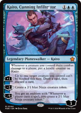 [044]【EN】【FOIL】狡猾な侵入者、魁渡/Kaito, Cunning Infiltrator【FDN】[M][青]